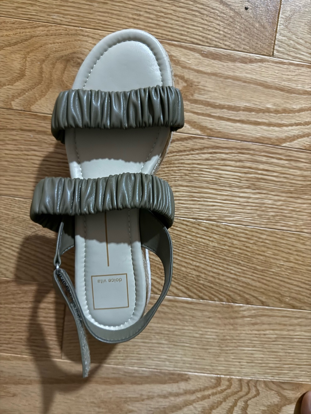 Dolce Vita Olive Green Ruched Double-Strap Sandal